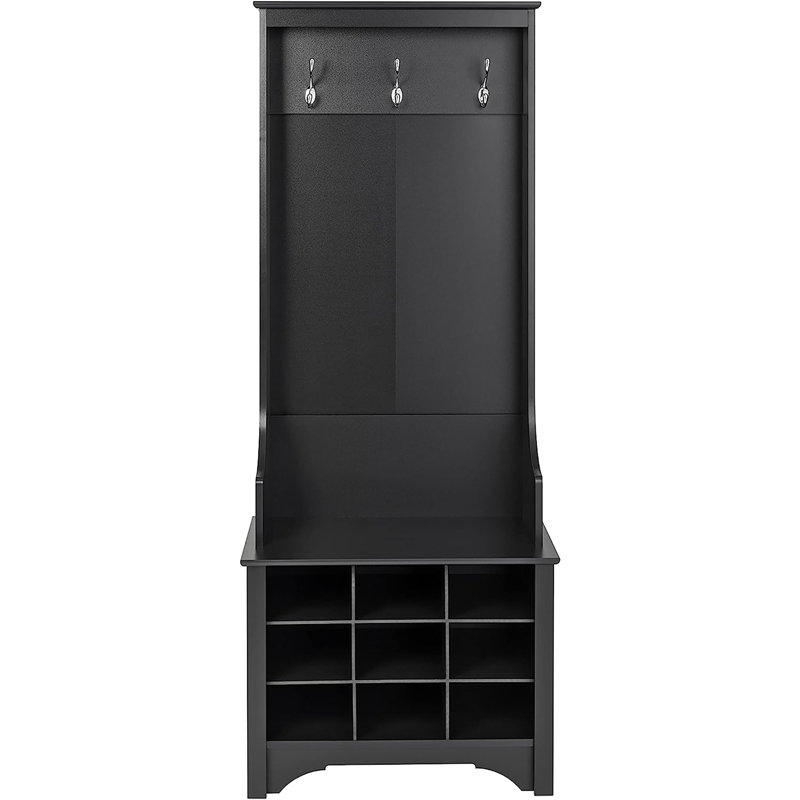 Gracie Oaks Angelica Hall Tree 27'' Wide with Bench and Shoe Storage